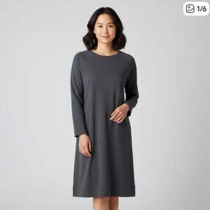 J. JILL | Charcoal Gray Long Sleeve Knit Dress Sz L